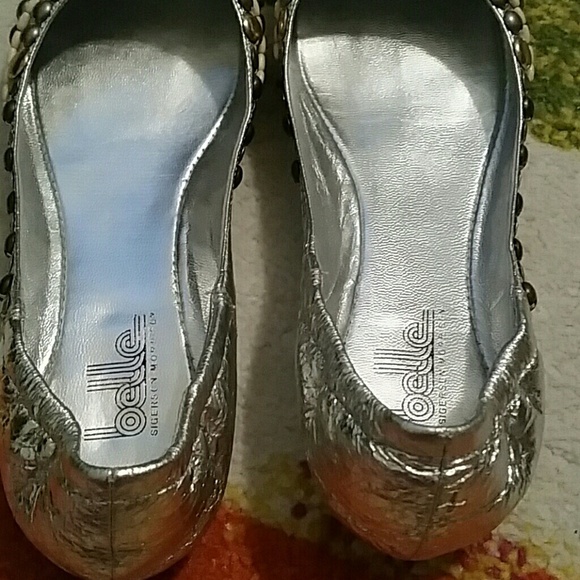 Belle Sigerson Morrison silver metallic flats - Picture 3 of 4